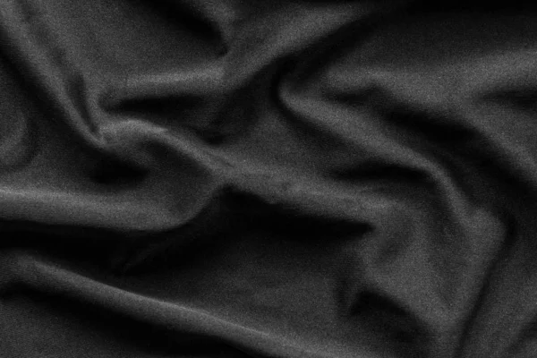 Černé Lesklé Hedvábné Tkaniny Pozadí Pro Kopírování Prostoru — Stock fotografie
