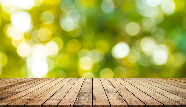 Wooden Planks Blurred Natural Green Background — Stock Photo, Image