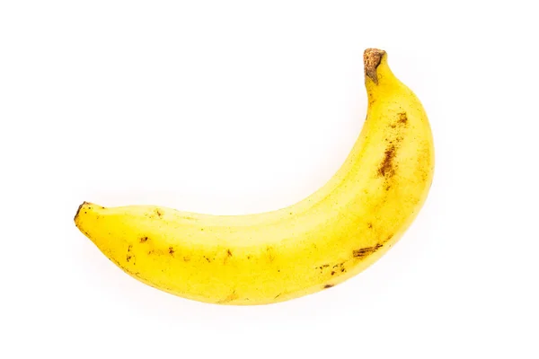 Uma Banana Amarela Isolada Branco — Fotografia de Stock