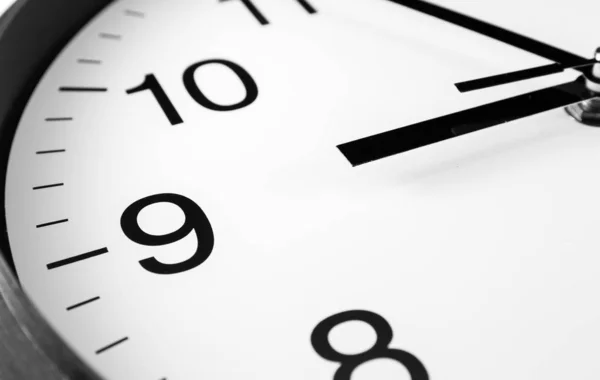 Close Black White Analog Clock — Stock Photo, Image