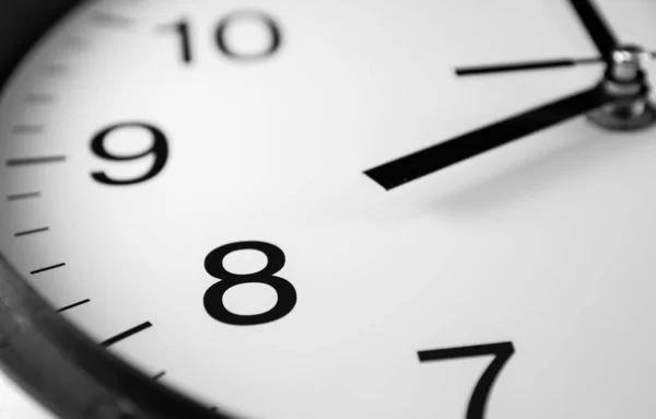 Close Black White Analog Clock — Stock Photo, Image