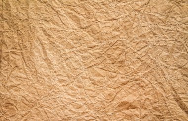 Sarı geri dönüşüm lif dokusu kahverengi Kraft kağıt kaplama arkaplan, merkez seçici odak karton 