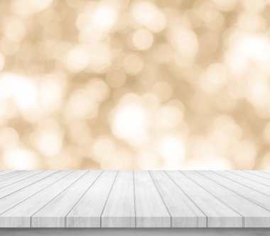 soyut bej bokeh arka plan ile ahşap plakalar zemin 