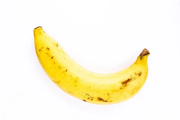 Banana Única Fundo Branco — Fotografia de Stock