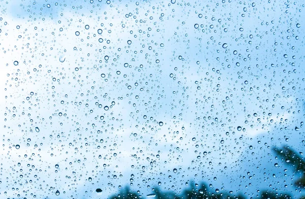Waterdruppels Glas Regenachtige Dag — Stockfoto