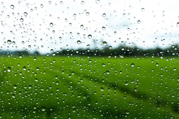 Rainy Weather Background Water Drops Glass — Stock Photo, Image