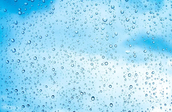 Krople Wody Szkło Deszczowy Dzień — Zdjęcie stockowe