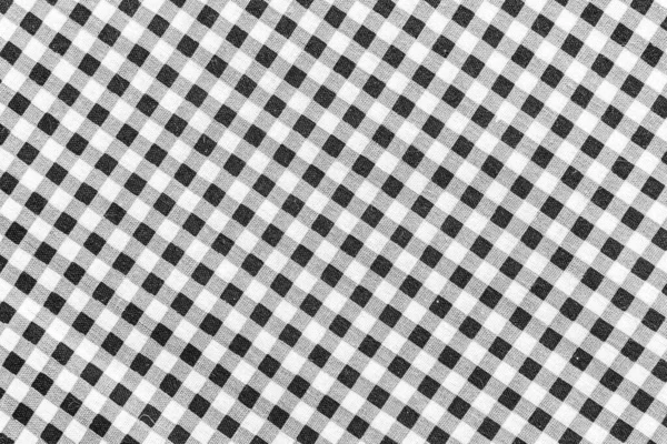 Classic Black White Plaid Fabric Tablecloth Background — Stock Photo, Image