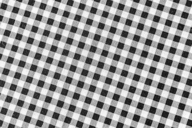 Klasik siyah-beyaz ekose kumaş veya masa örtüsü arkaplanı