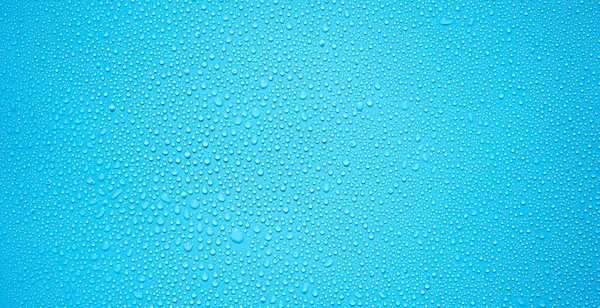 Acqua Gocce Pioggia Sfondo Blu — Foto Stock