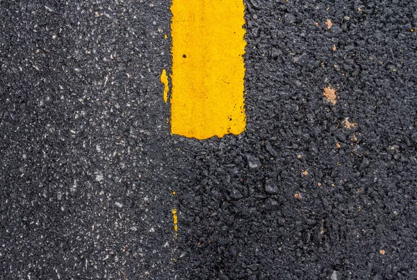 Asphalt Road Surface Yellow Line — Stock Photo, Image