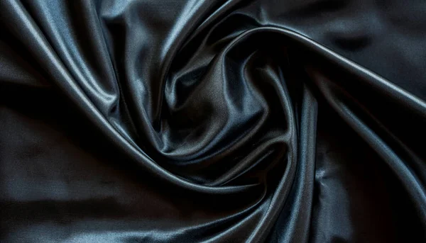 Fond Tissu Soie Brillant Noir Pour Espace Copie — Photo
