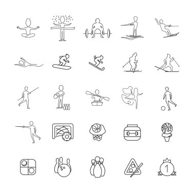 Golf topu, bilardo, bowling, dama, protein kutusu, birincilik madalyası, futbol golü