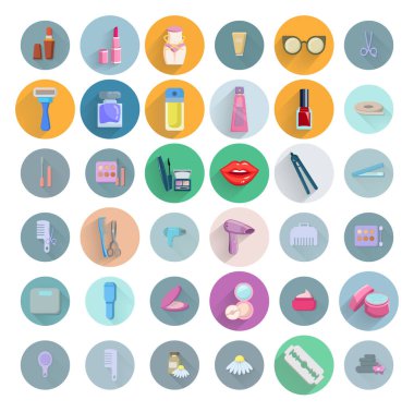 güzel düz simge seti uzun gölgeli fırça ruj parfümlü