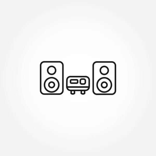 Sound System Line Icon Music Center Line Icon — Stock Vector