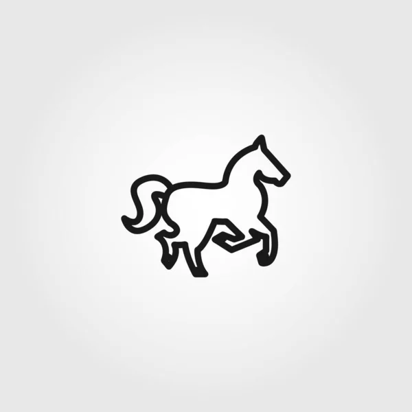 Pferd Vektor Linie Symbol Auf Weißem Hintergrund — Stockvektor