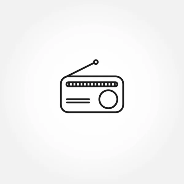 Radio Lijn Icoon Radio Geïsoleerde Lijn Pictogram — Stockvector