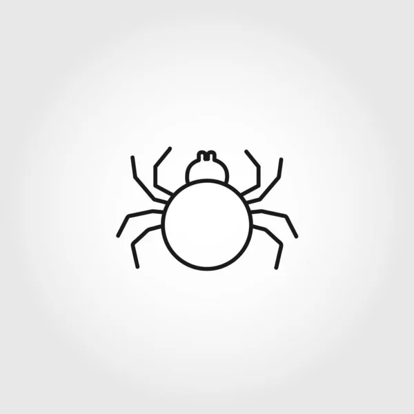 Spider Vektor Vonal Ikon Fehér Háttér — Stock Vector