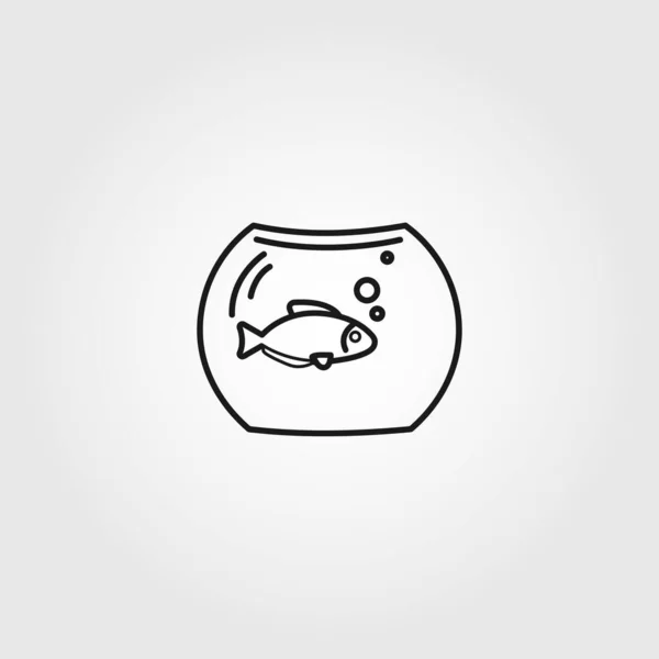 Aquarium Fish Vector Line Icon White Background Royalty Free Stock Vectors