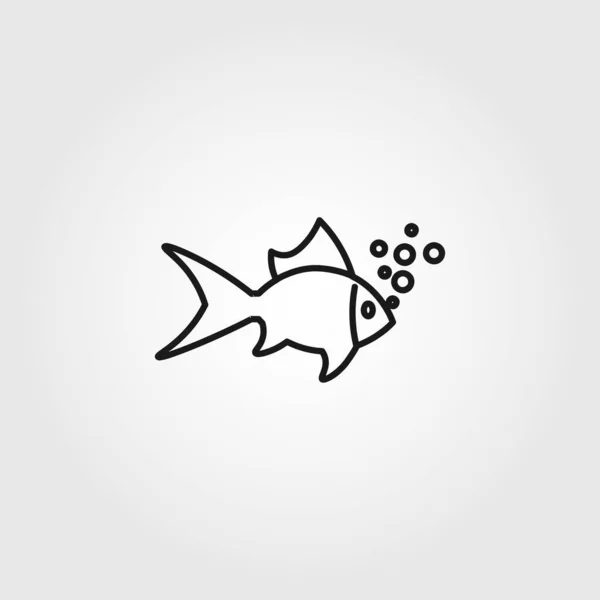 Fish Line Icon Fish Isolated Line Icon Vector Graphics
