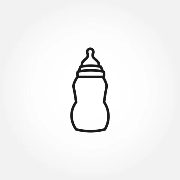 Baby Milk Bottle Line Icon Feeding Bottle Soother Line Icon — Stock Vector