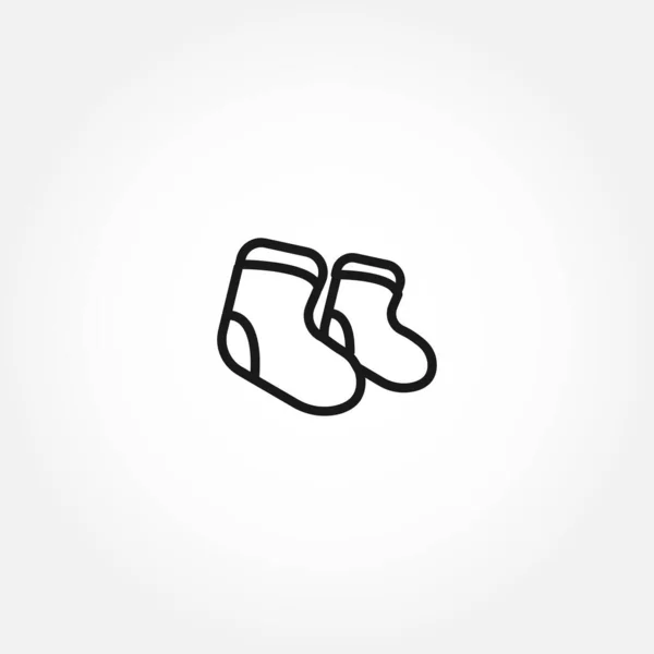Εικονίδιο Γραμμής Κάλτσες Λευκό Φόντο — Διανυσματικό Αρχείο