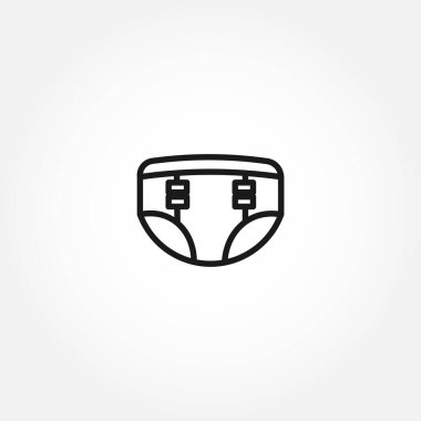 Bebek bezi sembolü, bebek ve bebek bezi çizgi ikonu. Bebek bezi izole edilmiş çizgi simgesi