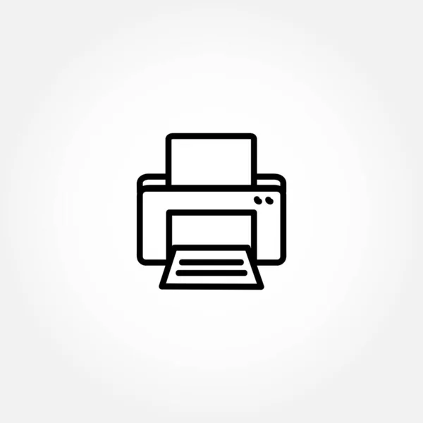 Zeilensymbol Drucken Drucker Isolierte Zeilensymbol — Stockvektor