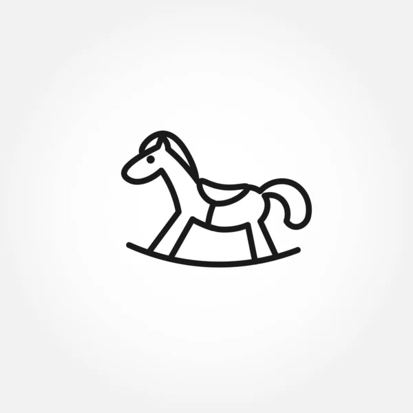 馬のおもちゃのアイコン 馬のおもちゃの孤立線のアイコン — ストックベクタ