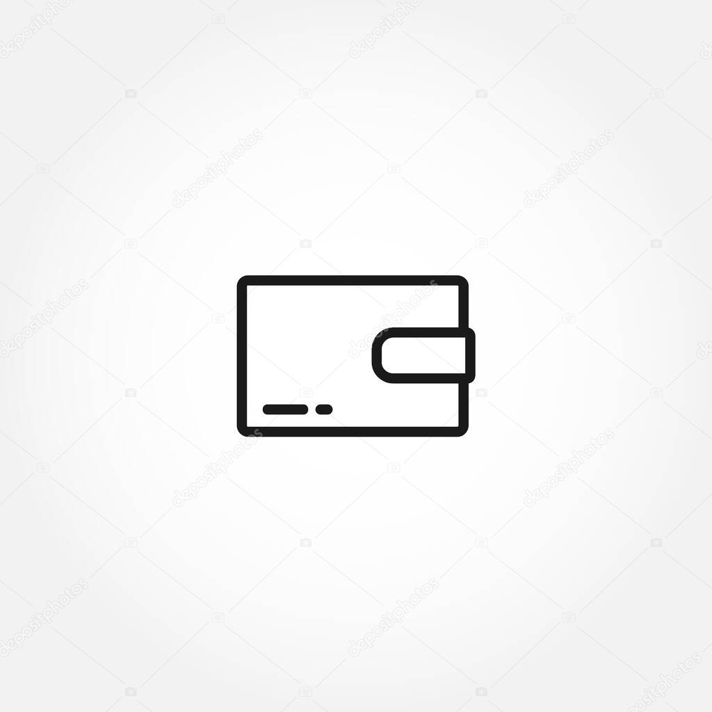 wallet line icon on white background