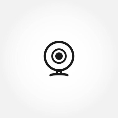 Web kamerası izole hat simgesi. Web kamerası VGA kamera