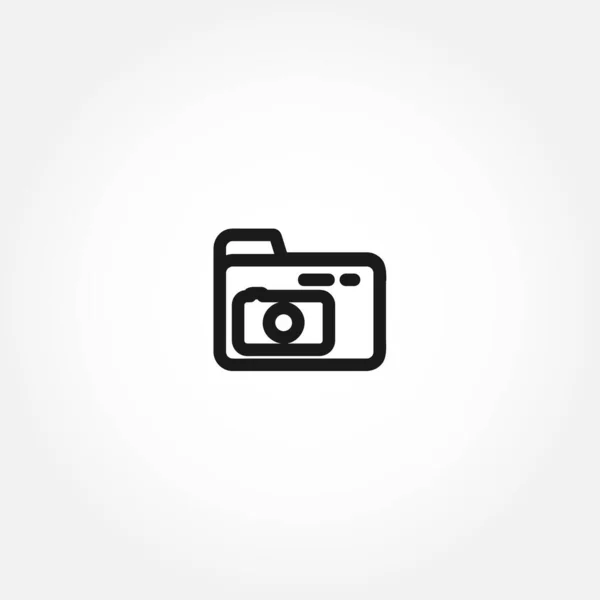 Pasta Fotos Com Ícone Arquivo Câmera —  Vetores de Stock