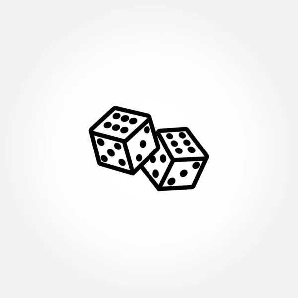 Dés Cubes Ligne Icône Sur Fond Blanc — Image vectorielle