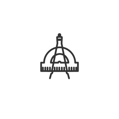 Web ve mobil için izole edilmiş satır simgesine sahip pusula