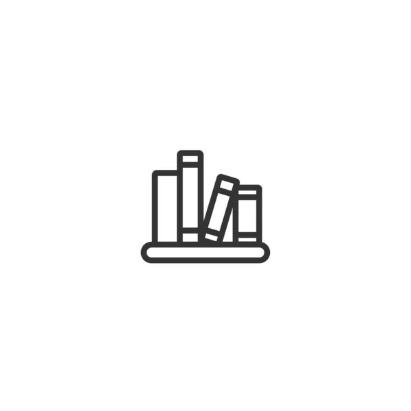 Book Shelf Isolated Line Icon Web Mobile — стоковый вектор