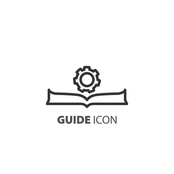 Gids Icoon Handboek Gebruikershandleiding Geïsoleerde Lijn Pictogram Voor Web Mobiel — Stockvector