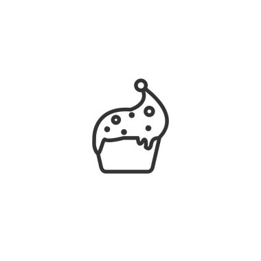 cupcake izole edilmiş ağ ve mobil hat simgesi