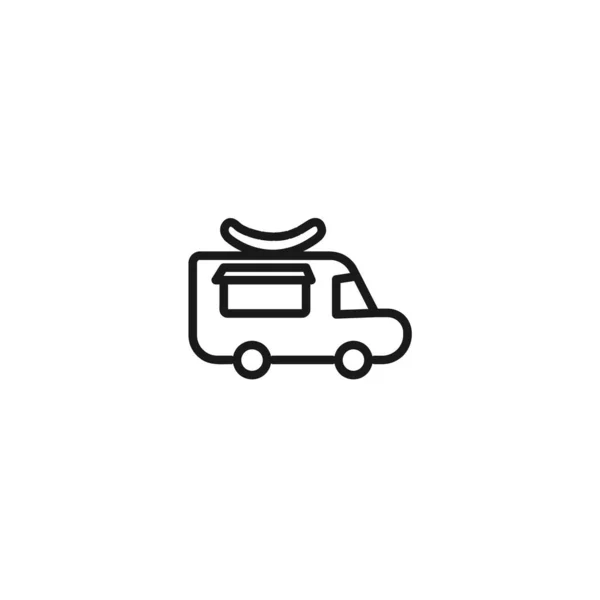 Food Truck Geïsoleerde Lijn Pictogram Voor Web Mobiel — Stockvector