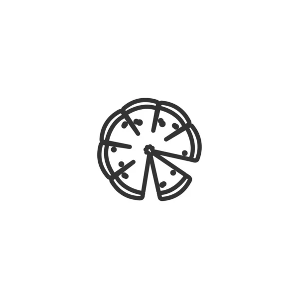 Pizza Isolierte Linie Symbol Für Web Und Handy — Stockvektor