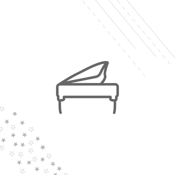 Piano Queue Icône Ligne Isolée Pour Web Mobile — Image vectorielle