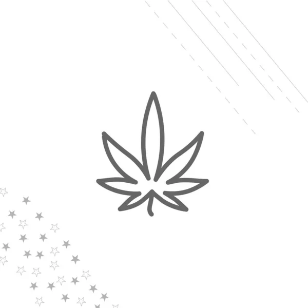 Ikona Konopí Listí Marihuany Izolované Čáry Ikona Pro Web Mobil — Stockový vektor