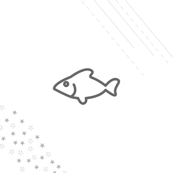 网状和移动式鱼隔离线图标 — 图库矢量图片