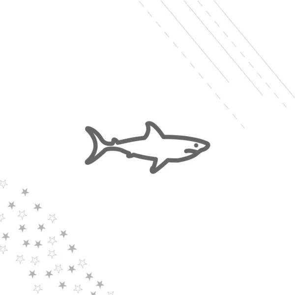 Shark Aislado Icono Línea Para Web Móvil — Vector de stock