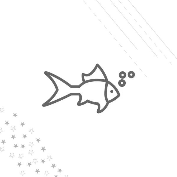 Fish Isolated Line Icon Web Mobile Stock Illustration