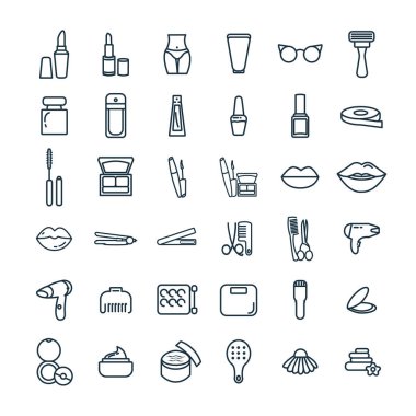 Makyaj fırçası ruj parfümlü güzellik çizgisi simgesi