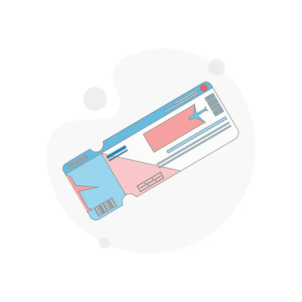 Element Projektu Ilustracji Biletu Lotniczego Samolot Odizolowany Wektor Płaski Ilustracja — Wektor stockowy