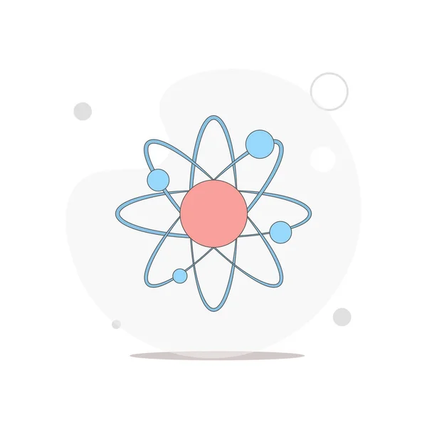 Atom Vector Platte Illustratie Wit — Stockvector