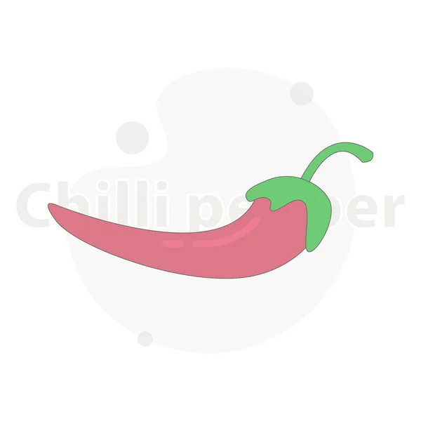 Chili Pepper Mengisolasi Ilustrasi Datar Vektor - Stok Vektor