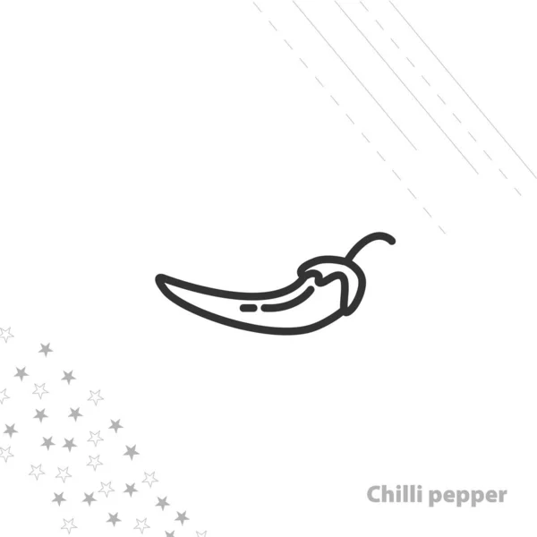 Chili Pepper Mengisolasi Ikon Baris Untuk Web Dan Seluler - Stok Vektor