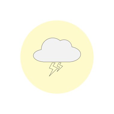 Bulut vektörü düz illüstrasyonunda şimşek